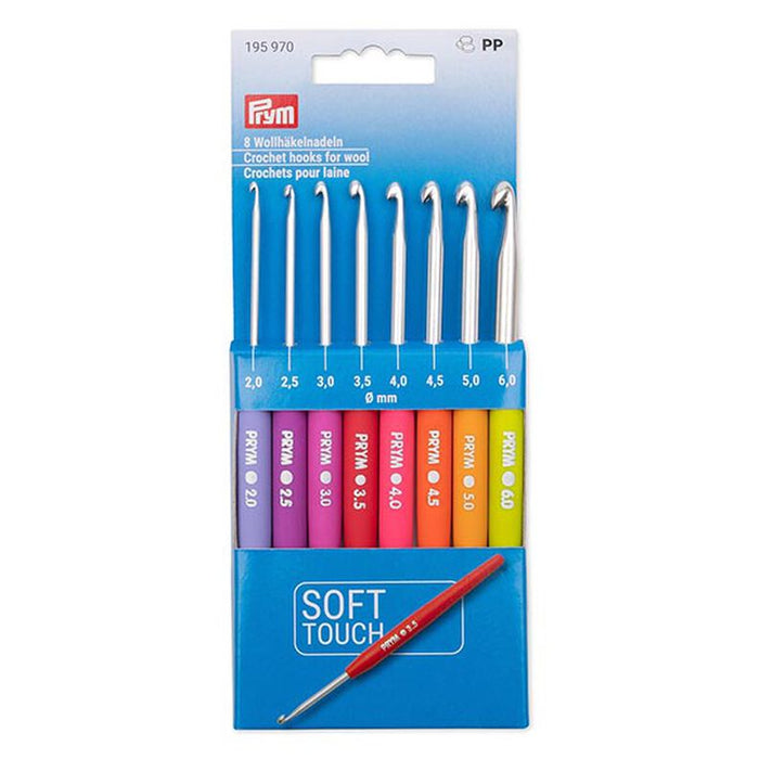 PRYM Juego de 8 agujas de crochet de 2,0-6,0 mm