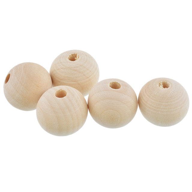 Cuentas de madera natural de 25 a 40 mm