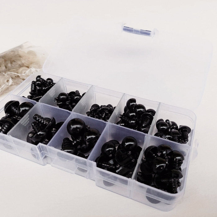 Caixa 120 olhos pretos com trava de segurança, 5 a 14 mm