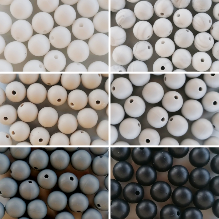 Contas de silicone Ø 12mm (tons neutros)