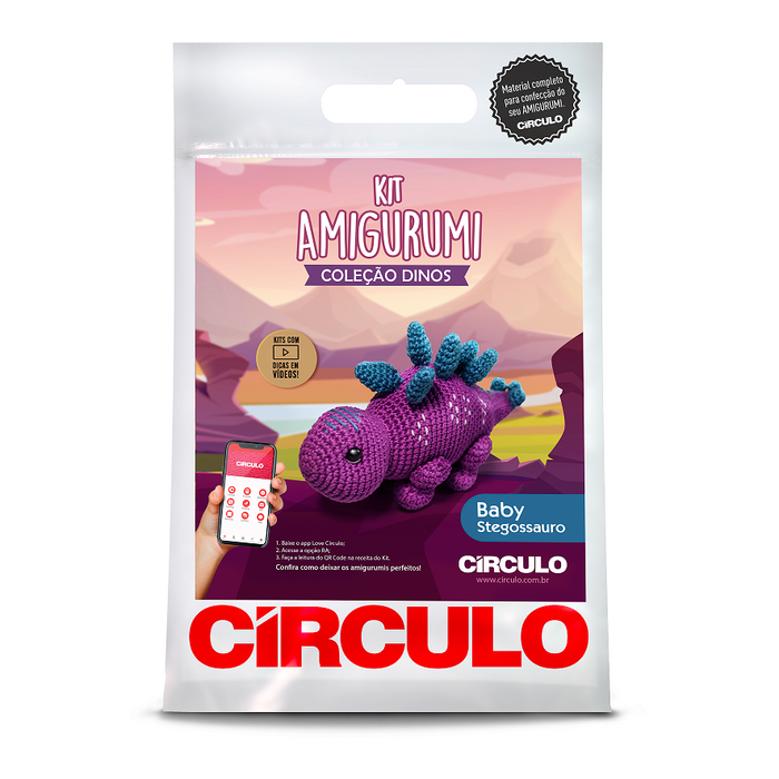 Amigurumi Kit Coleção Baby Dinos - Stegossauro