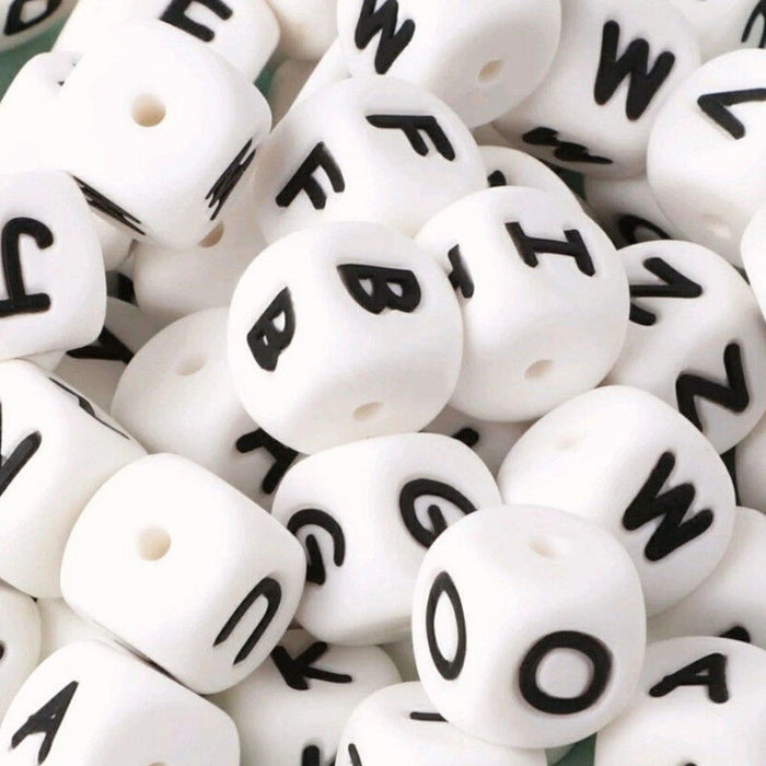 100 Letras silicone brancas