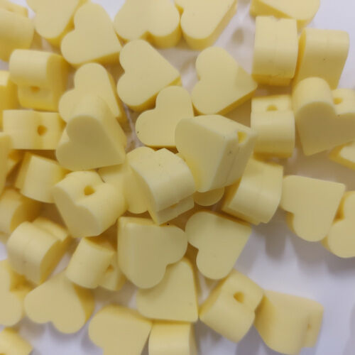 Coração de silicone, amarelo creme