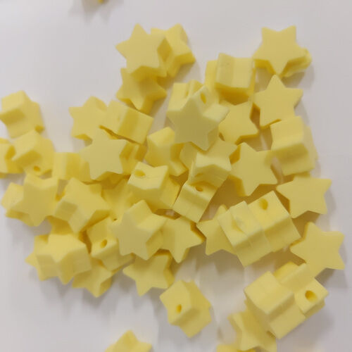 Estrela de silicone, amarelo creme
