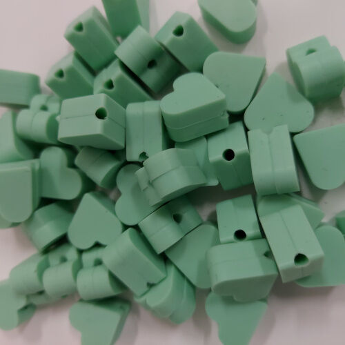 Coração de silicone, verde menta