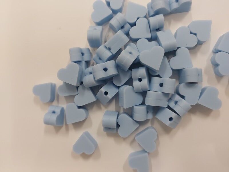 Coração de silicone, azul pastel