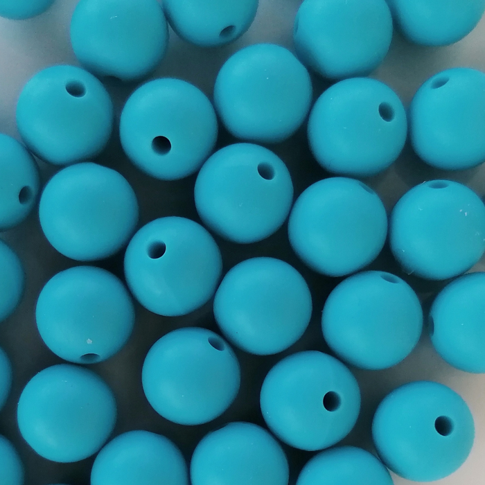 Contas de silicone Ø 12mm (tons azuis e verdes)