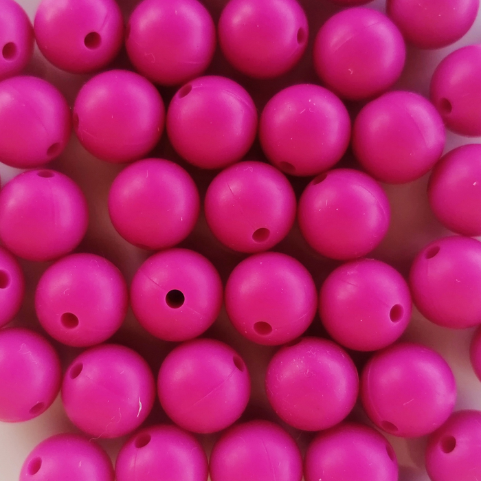 Contas de silicone Ø 12mm (tons rosa e roxo)