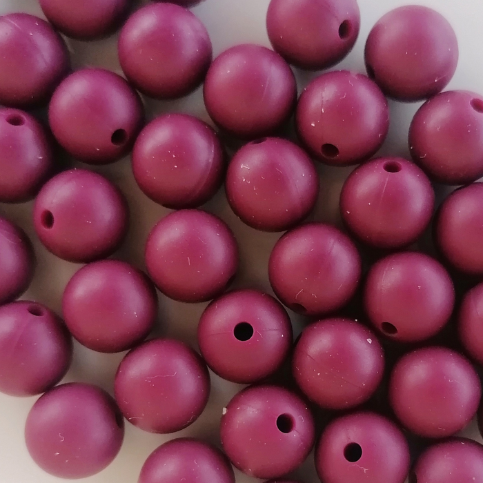 Contas de silicone Ø 12mm (tons rosa e roxo)