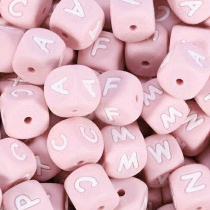 Letras de Silicone cor rosa 12 mm