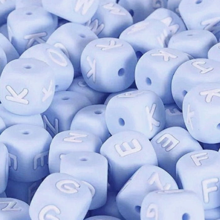 Letras de silicone cor azul, 12 mm